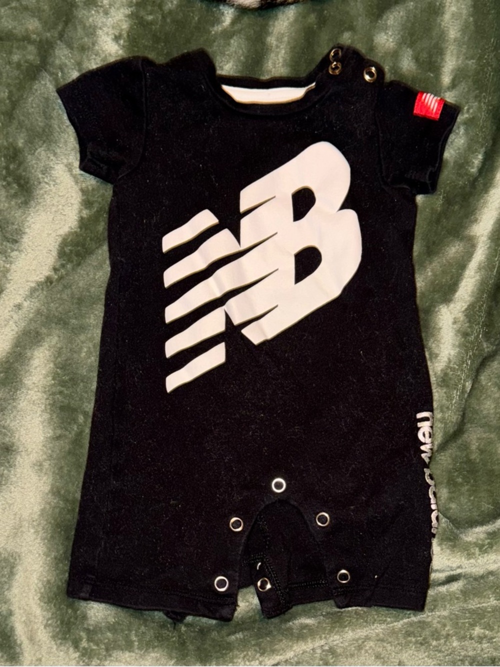 New Balance Black and White Infant Bodysuit